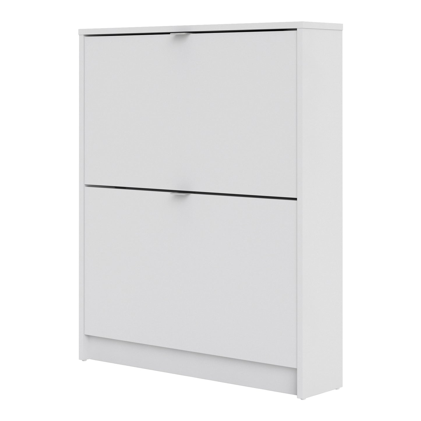 Shoes Cabinet with 2 Flip-Down Doors in White