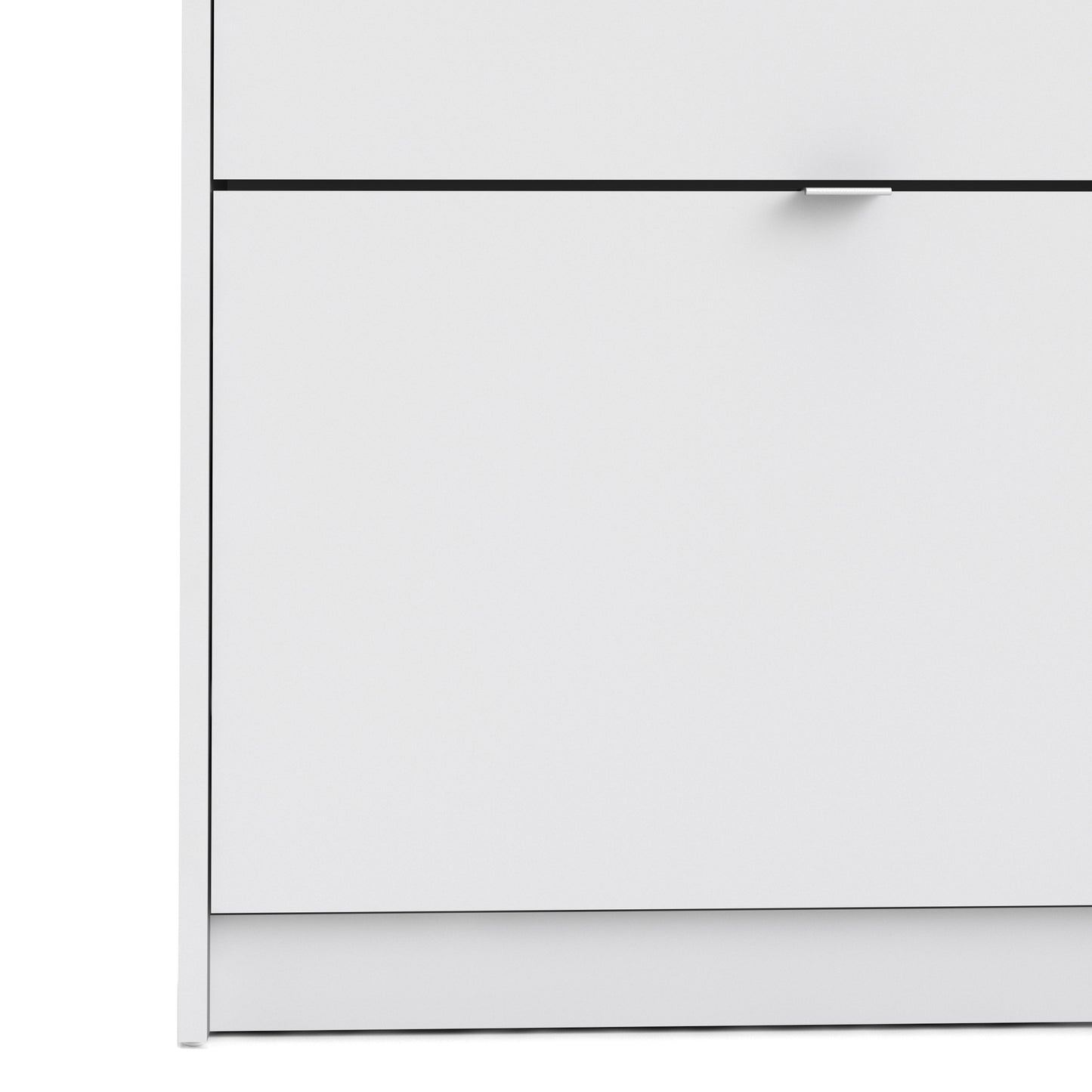 Forma Shoe Cabinet with 2 Flip-Down Doors in White