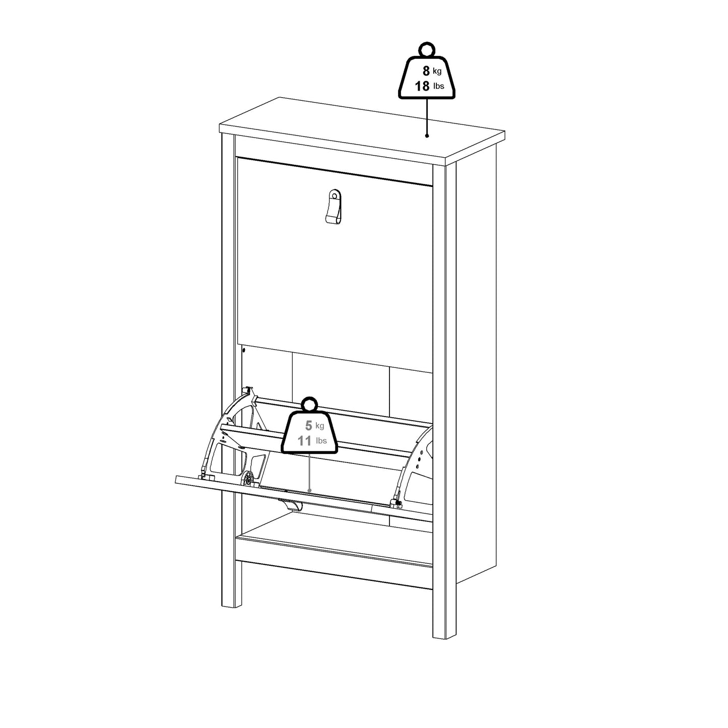 Harrow Shoe Cabinet in White