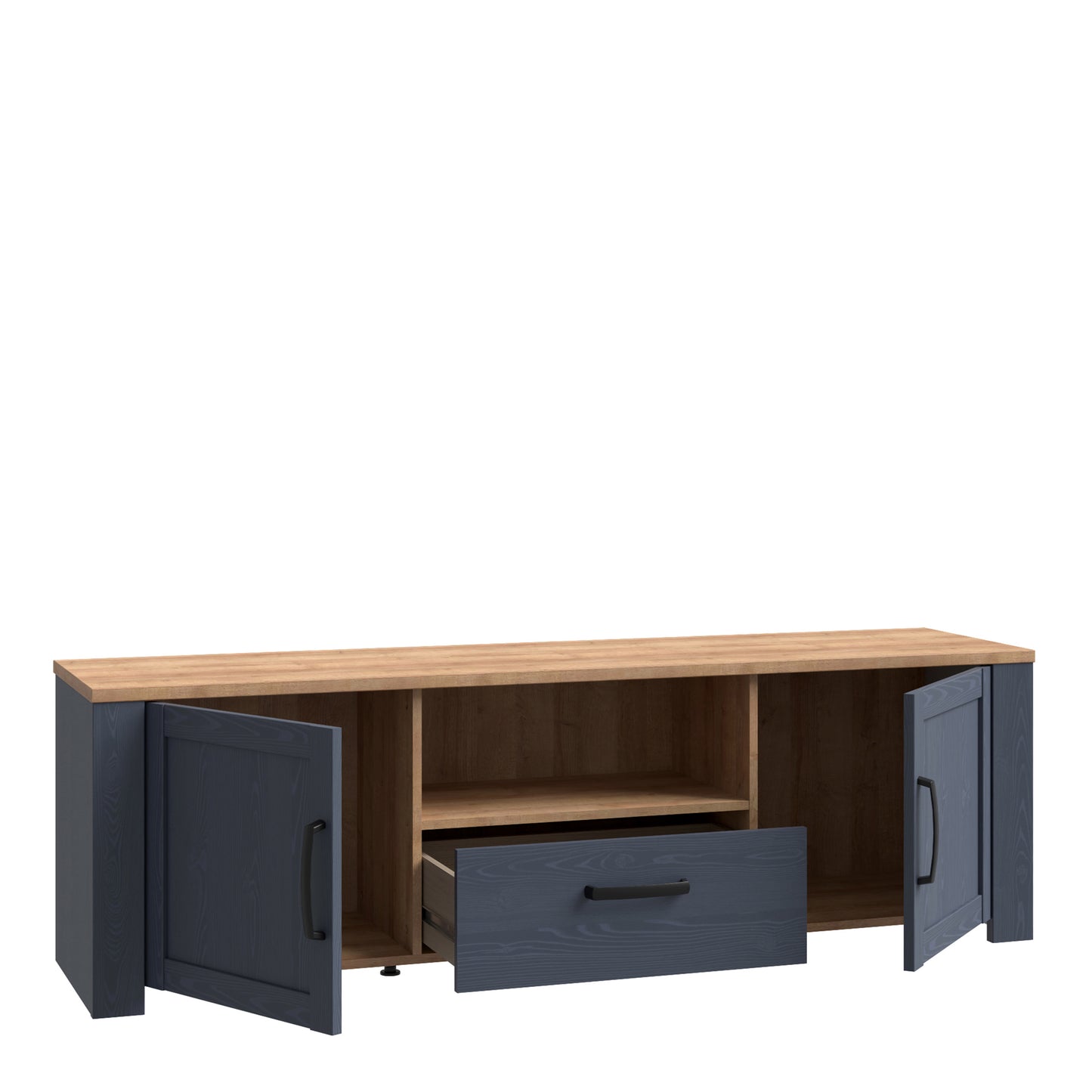 Bohol TV Unit 2 Door 1 Drawer in Navy and Oak