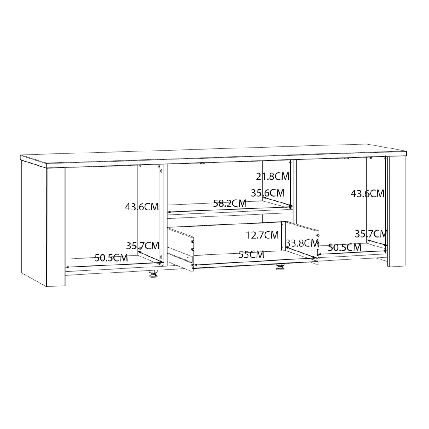 Bohol TV Unit 2 Door 1 Drawer in Navy and Oak