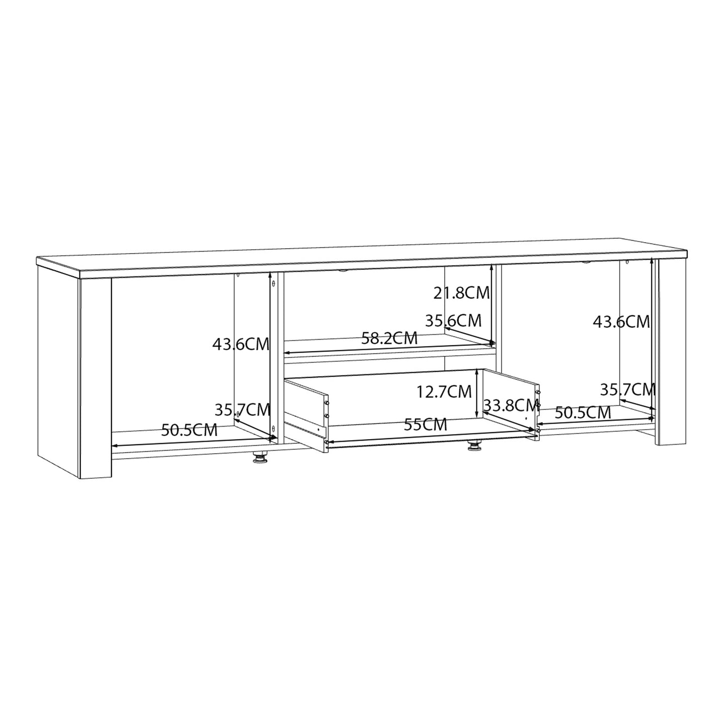 Bohol TV Unit 2 Door 1 Drawer in White and Oak