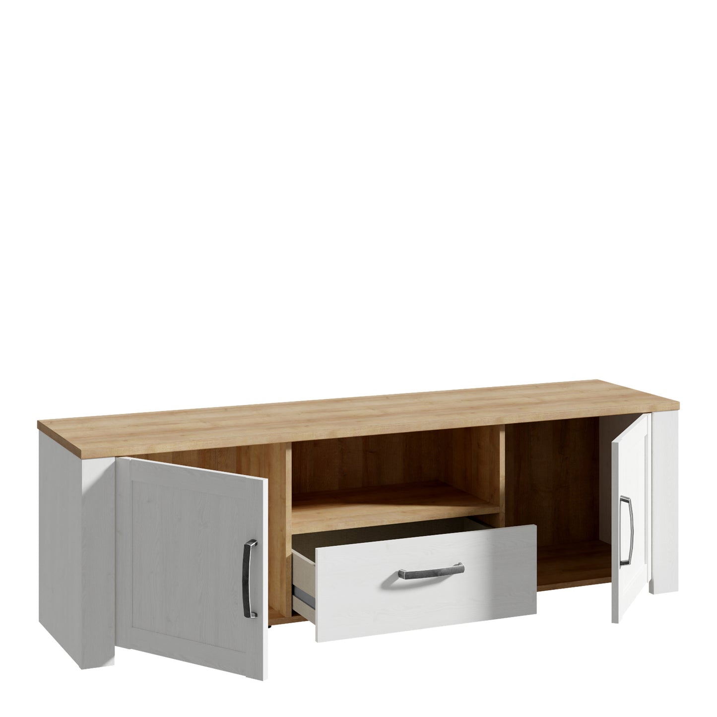 Bohol TV Unit 2 Door 1 Drawer in White and Oak