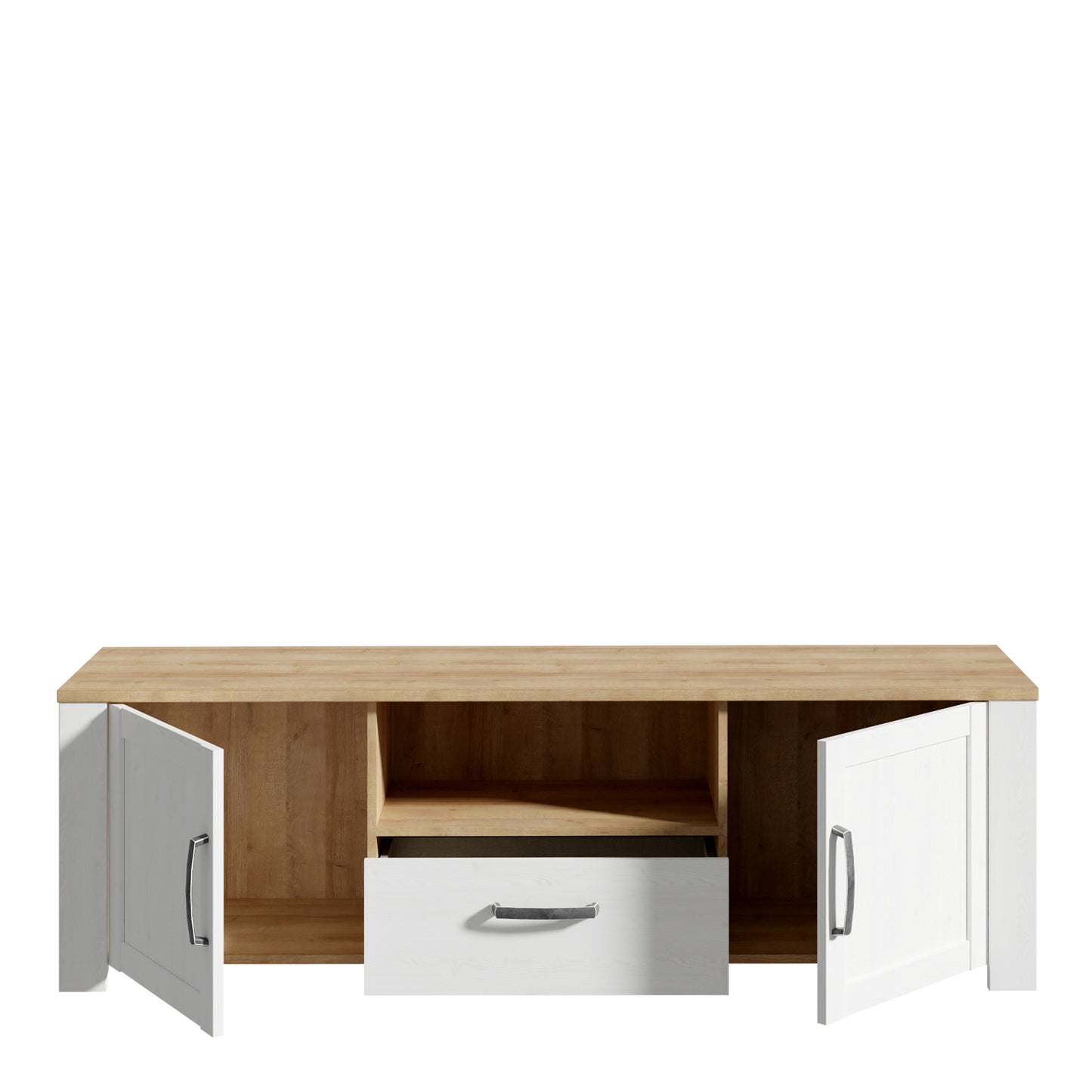 Bohol TV Unit 2 Door 1 Drawer in White and Oak