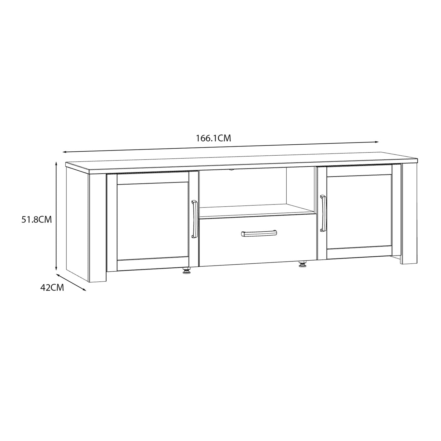 Bohol TV Unit 2 Door 1 Drawer in White and Oak