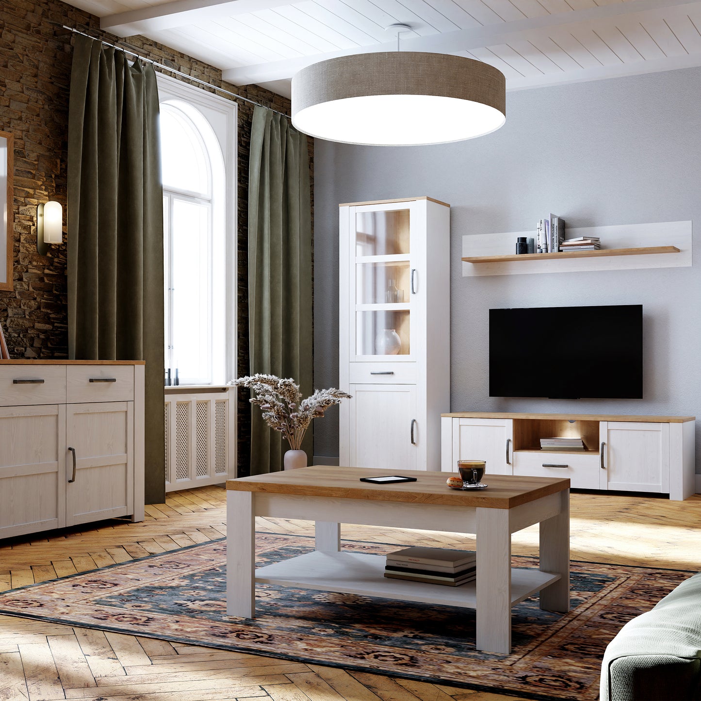 Bohol Coffee Table in White and Oak