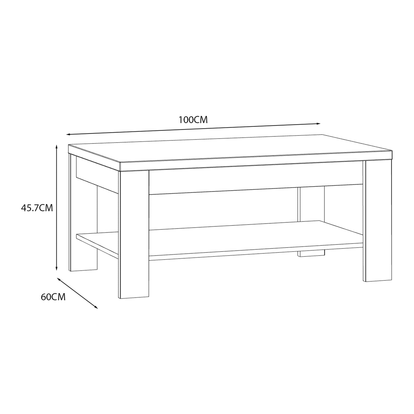 Bohol Coffee Table in White and Oak