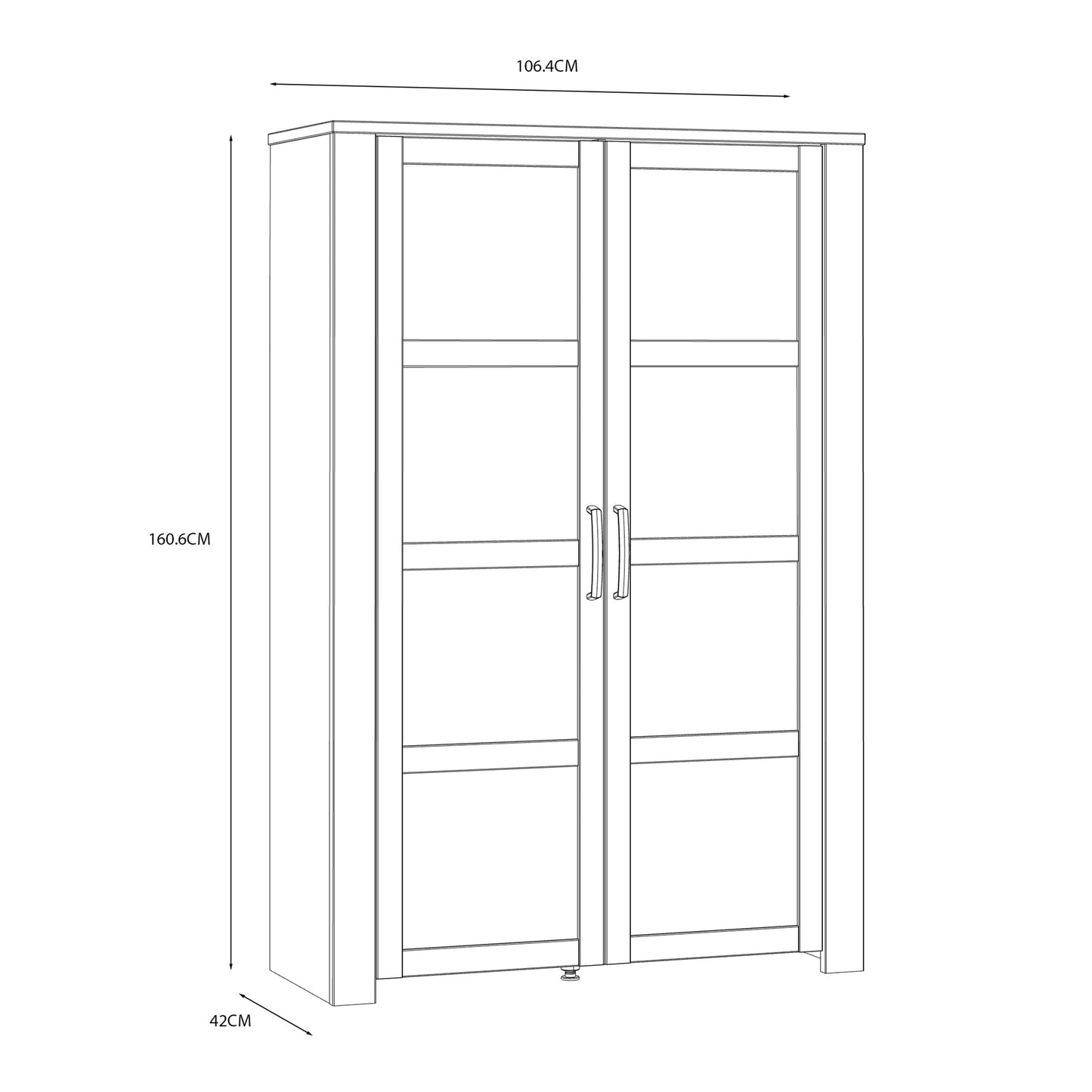 Bohol Display Cabinet with LED Lights in Navy Riviera Oak