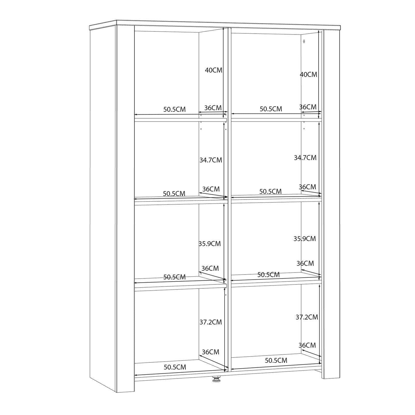 Bohol Display Cabinet with LED Lights in Navy Riviera Oak