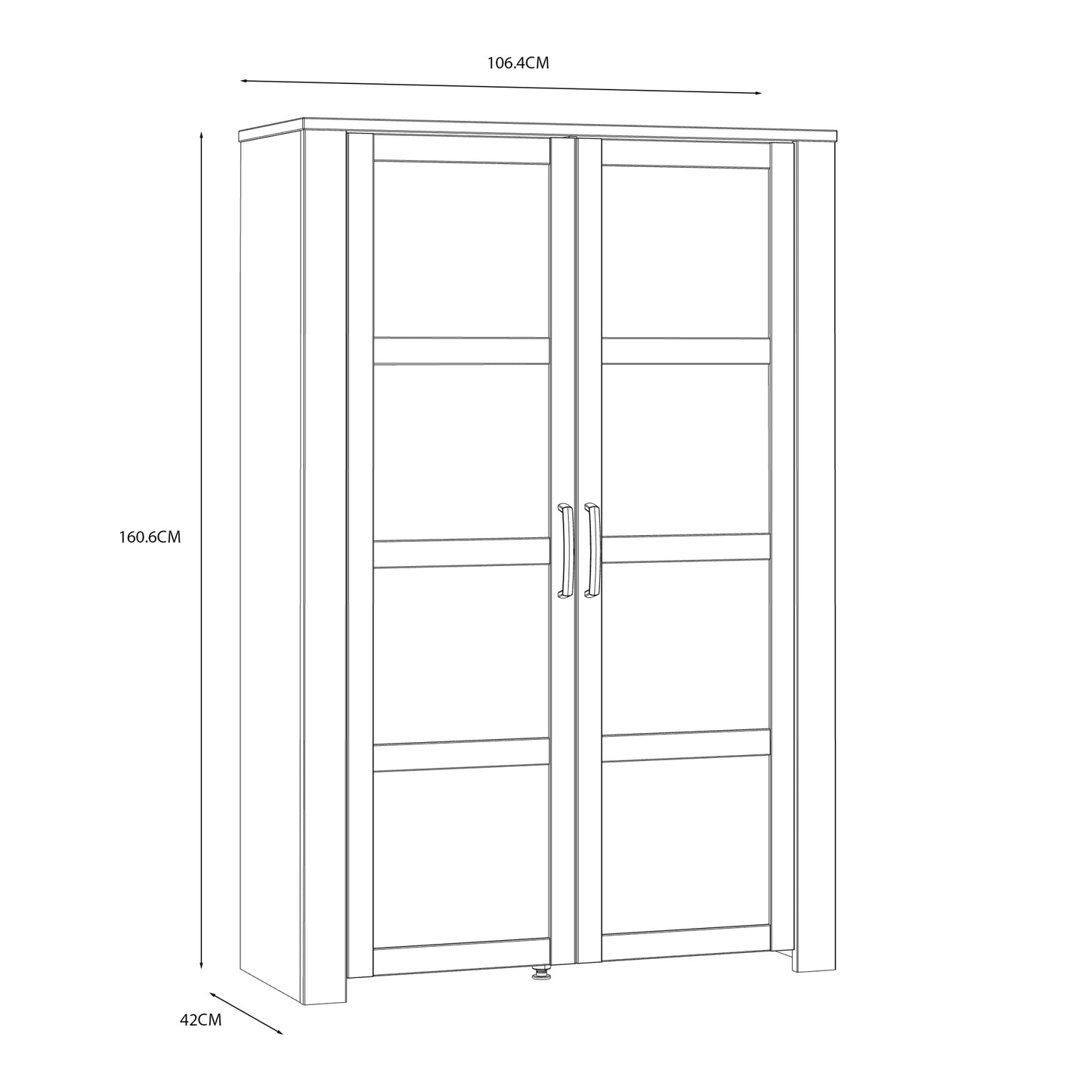 Bohol Display Cabinet with LED Lights in White Riviera Oak