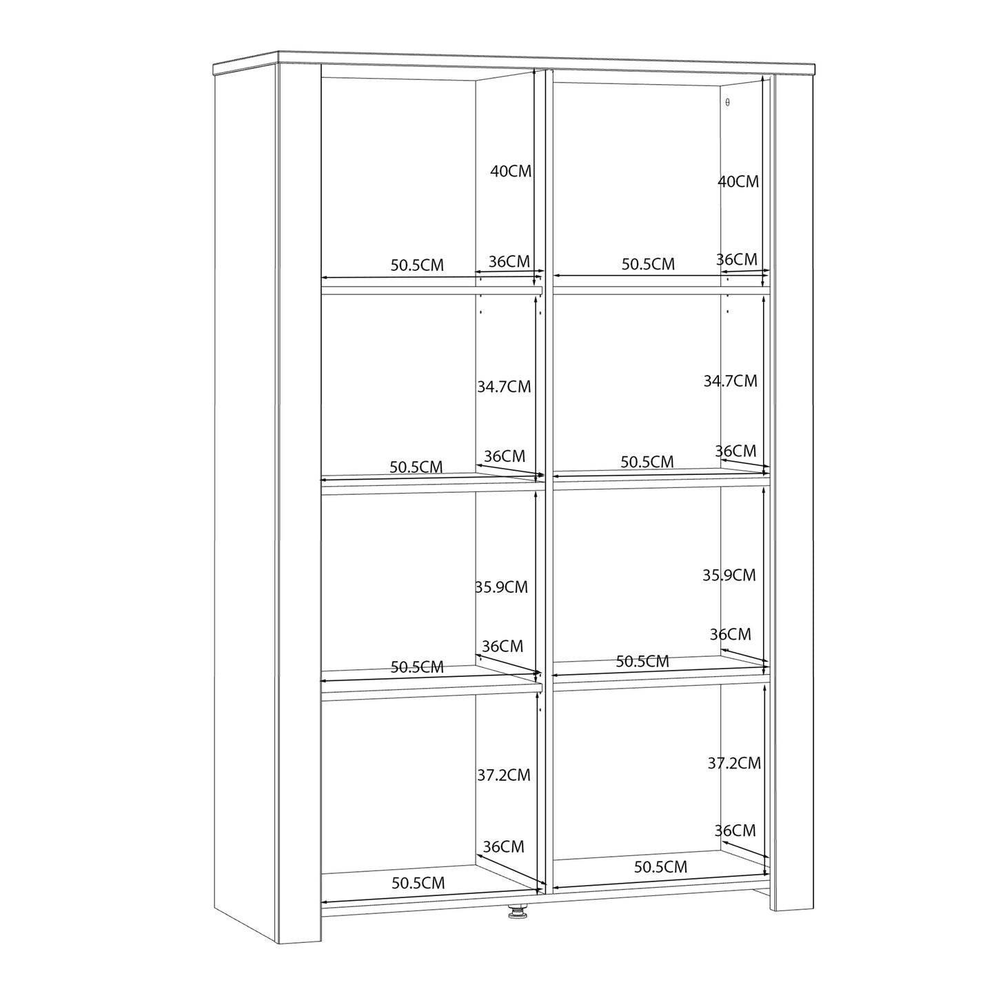 Bohol Display Cabinet with LED Lights in White Riviera Oak