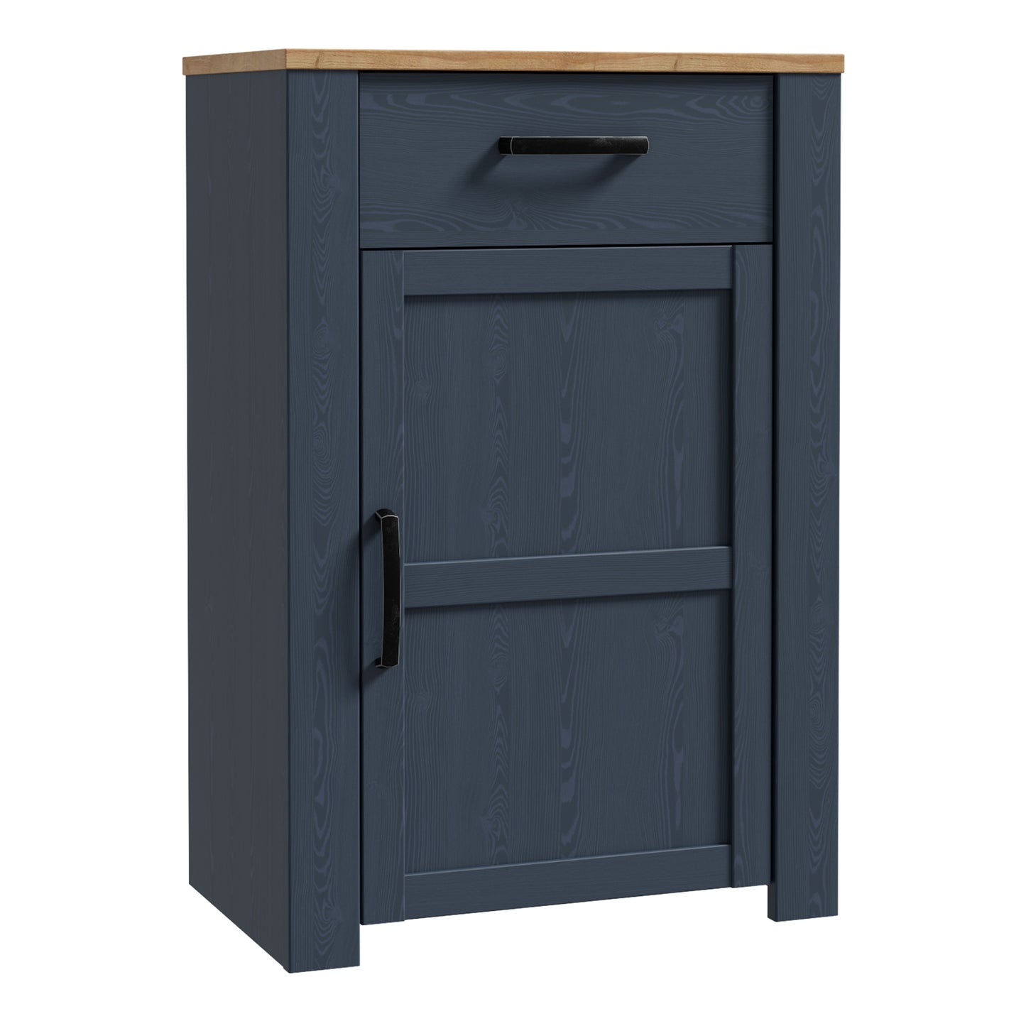 Bohol 1 Door 1 Drawer Shoe Cabinet in Navy/Riviera Oak