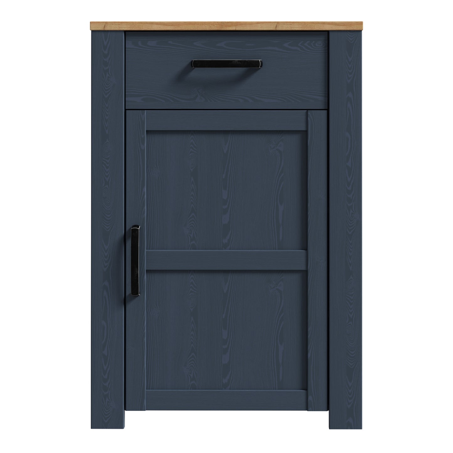 Bohol 1 Door 1 Drawer Shoe Cabinet in Navy/Riviera Oak