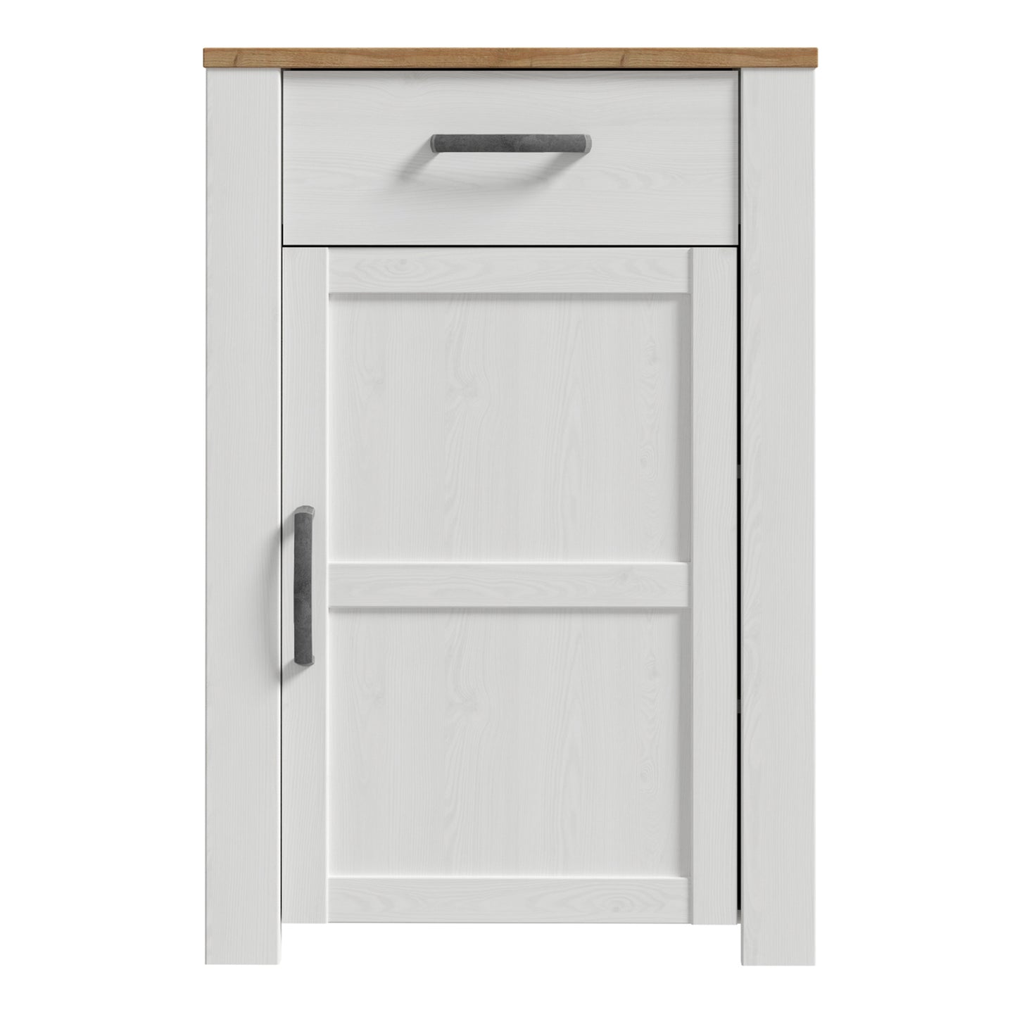 Bohol 1 Door 1 Drawer Shoe Cabinet in White/Riviera Oak