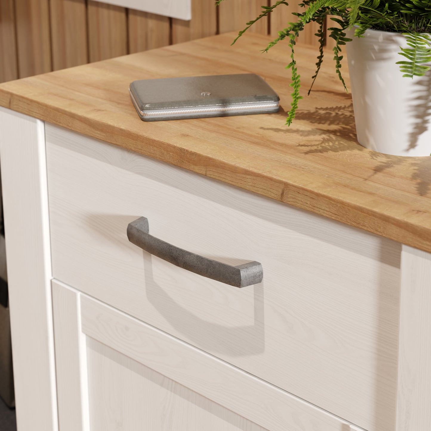 Bohol 1 Door 1 Drawer Shoe Cabinet in White/Riviera Oak