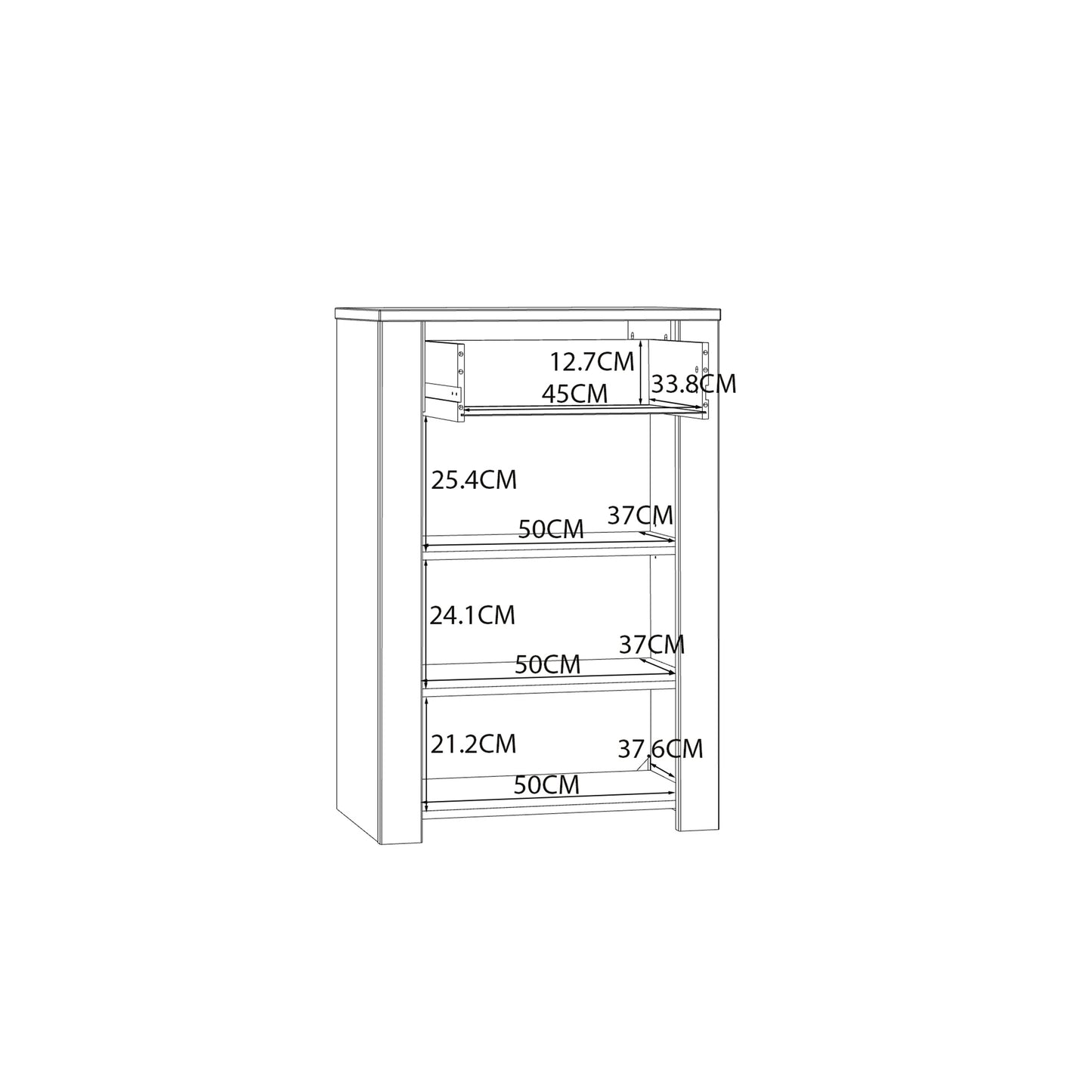 Bohol 1 Door 1 Drawer Shoe Cabinet in White/Riviera Oak