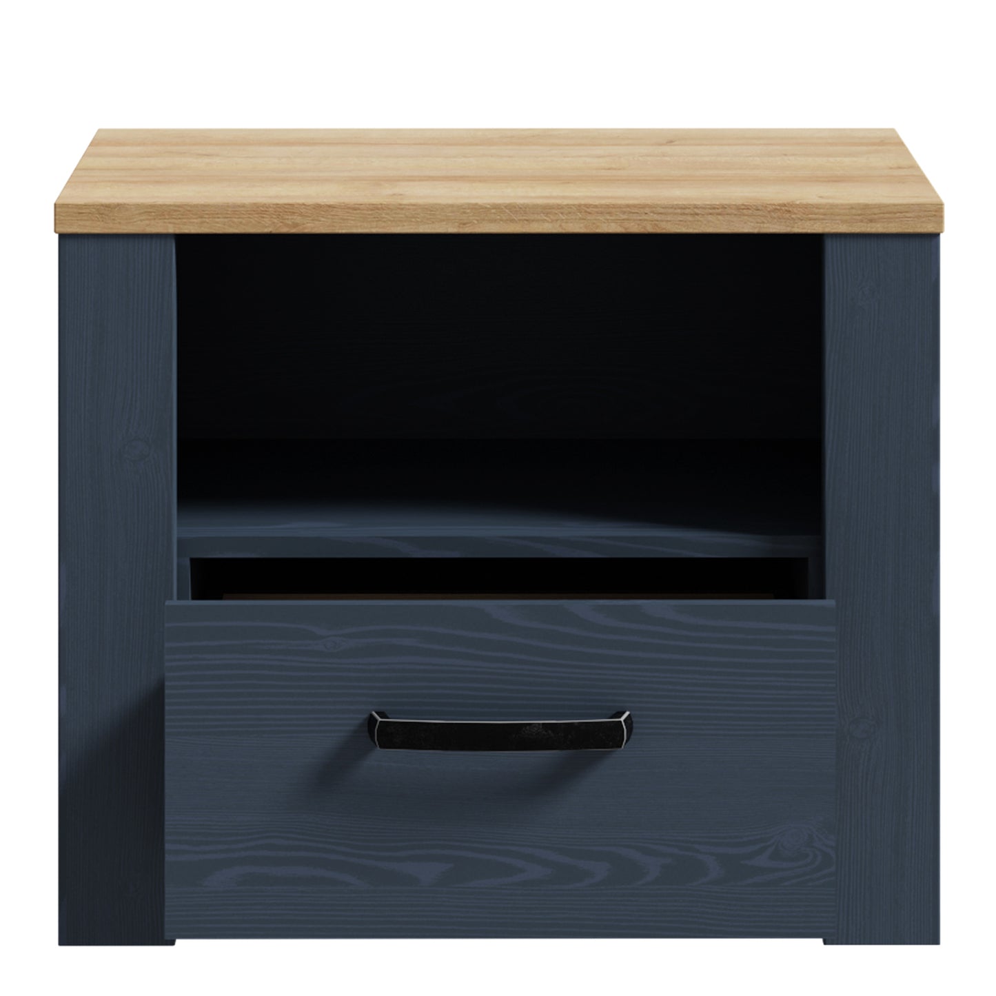 Bohol 1 Drawer Bedside in Navy/Riviera Oak