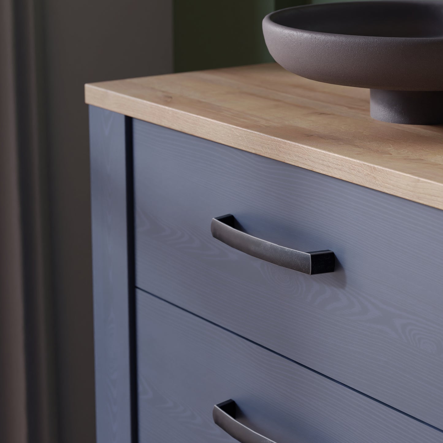 Bohol 3 Drawer Chest in Navy/Riviera Oak