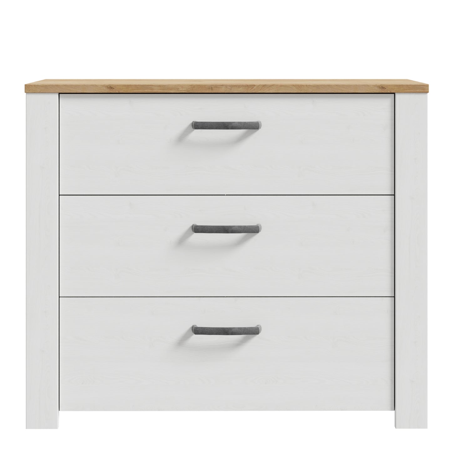 Bohol 3 Drawer Chest in White/Riviera Oak