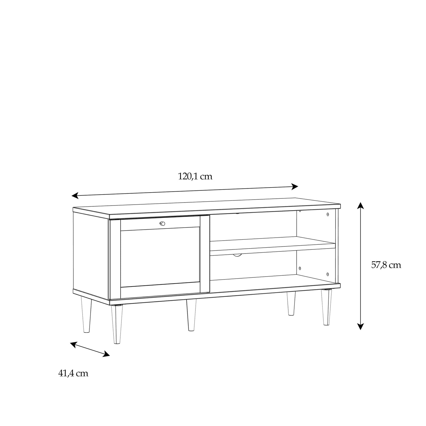 Calasetta 1 Door TV Unit in Rattan