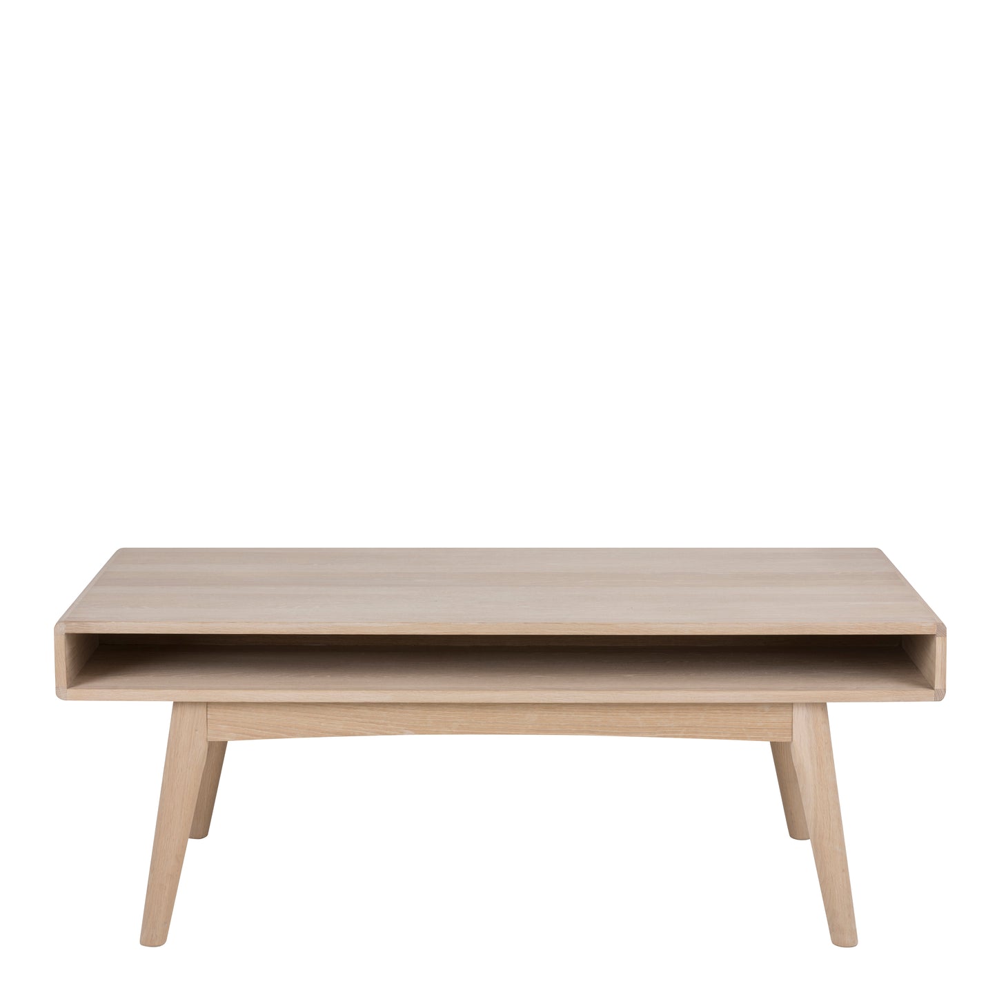 Echo Coffee Table with Open Shelf in White Oak