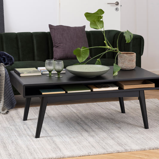 Echo Coffee Table with Open Shelf in Black