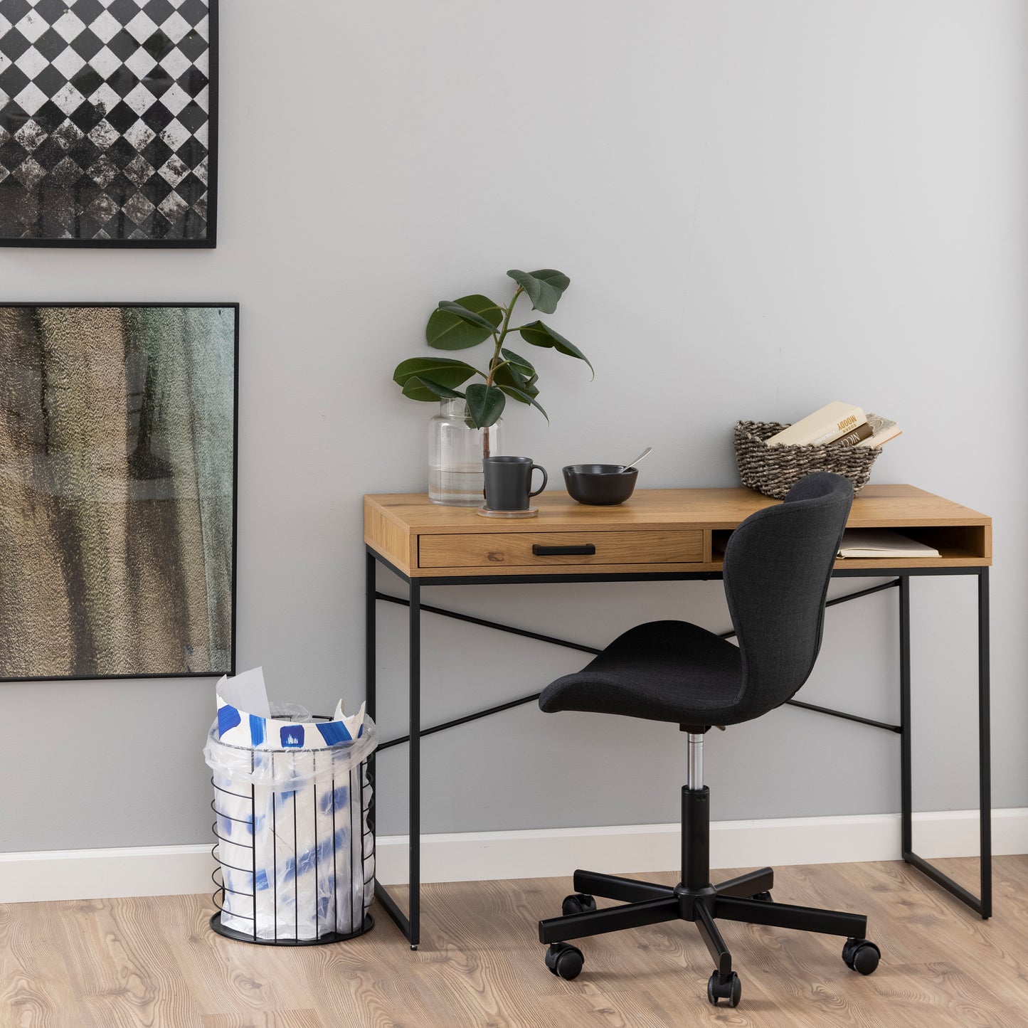 Seaford Desk with 1 Drawer in Oak