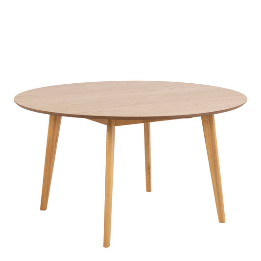 Orion Dining Table Set For 4 in Oak, Ø 140 cm