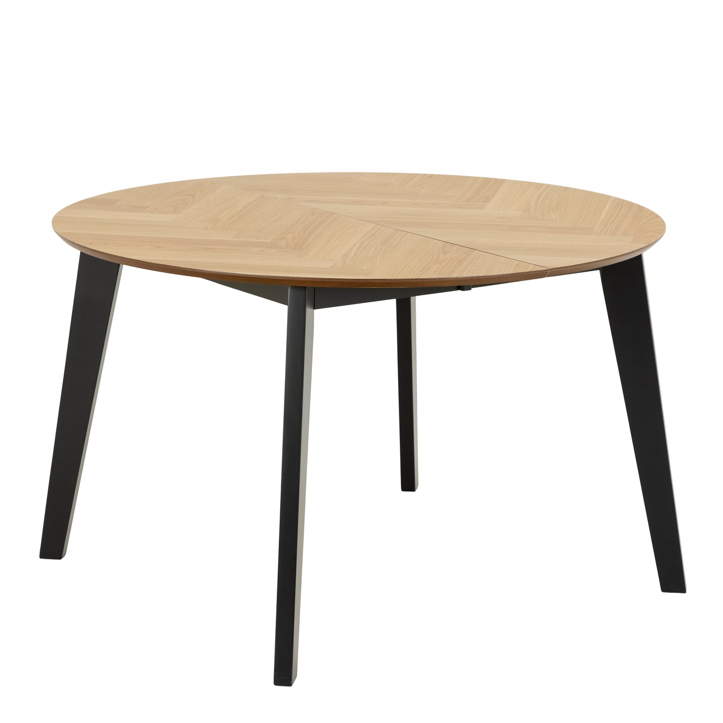 Georgetown Round Dining Table in Oak & Black 198x75.5cm