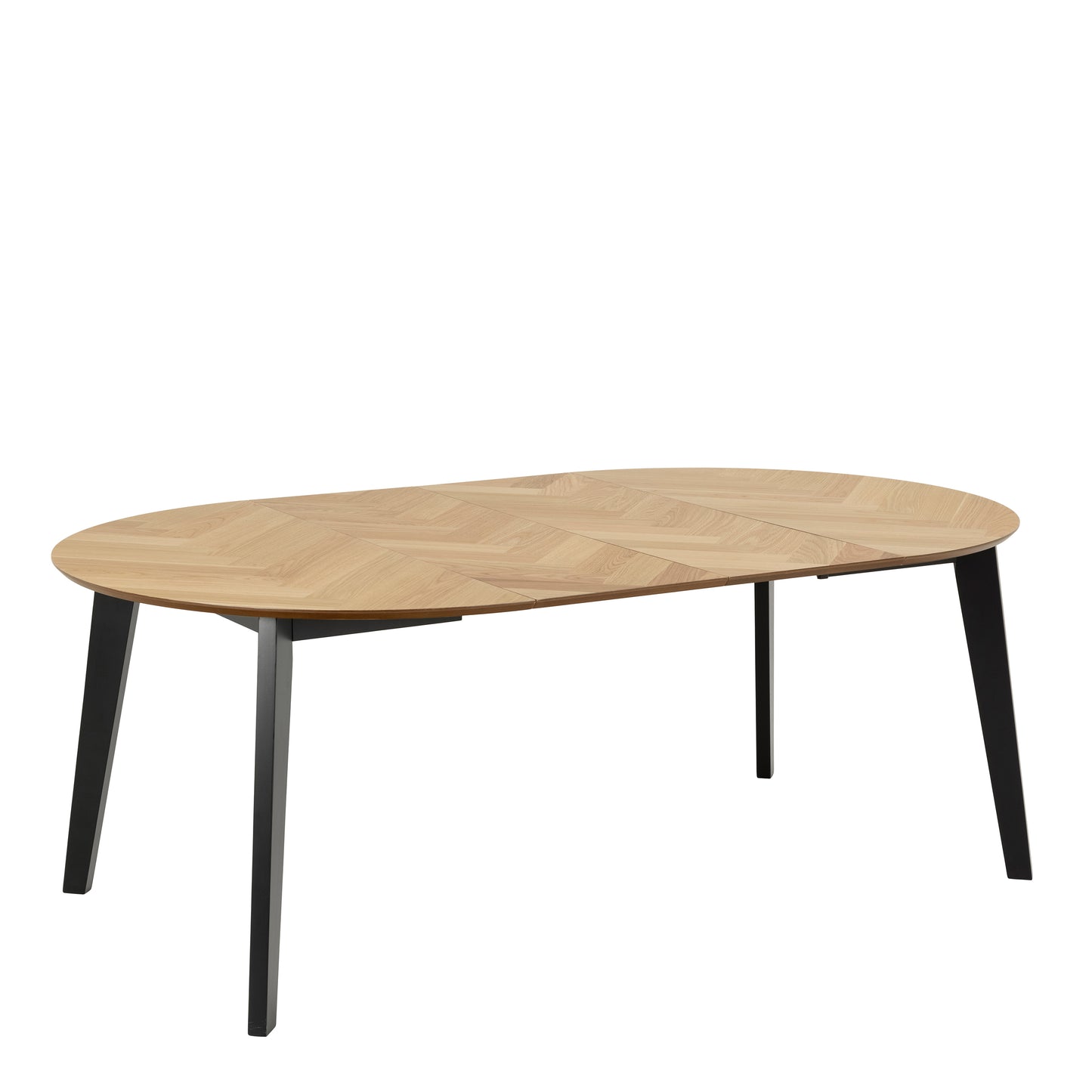 Georgetown Round Dining Table in Oak & Black 198x75.5cm