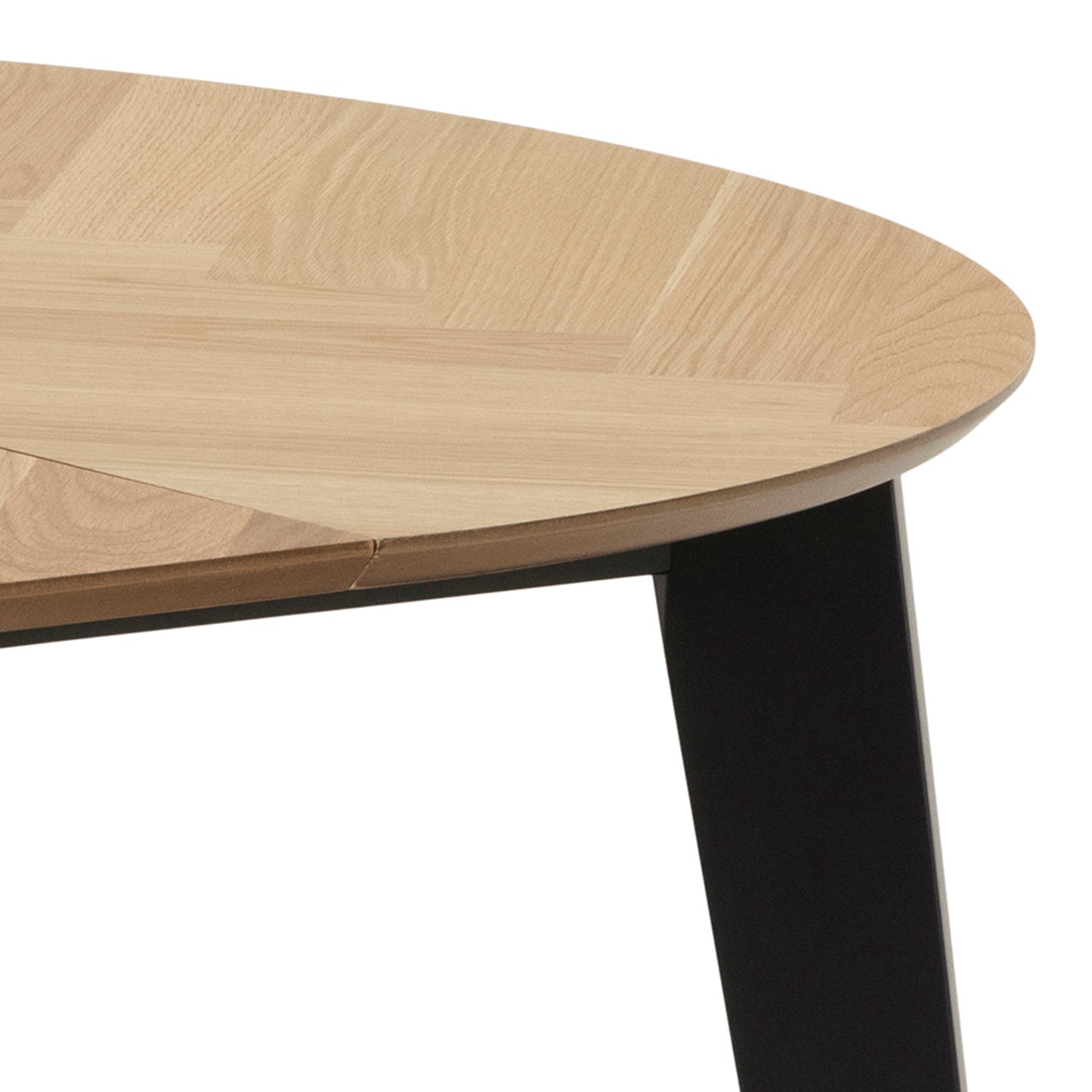 Georgetown Round Dining Table in Oak & Black 198x75.5cm