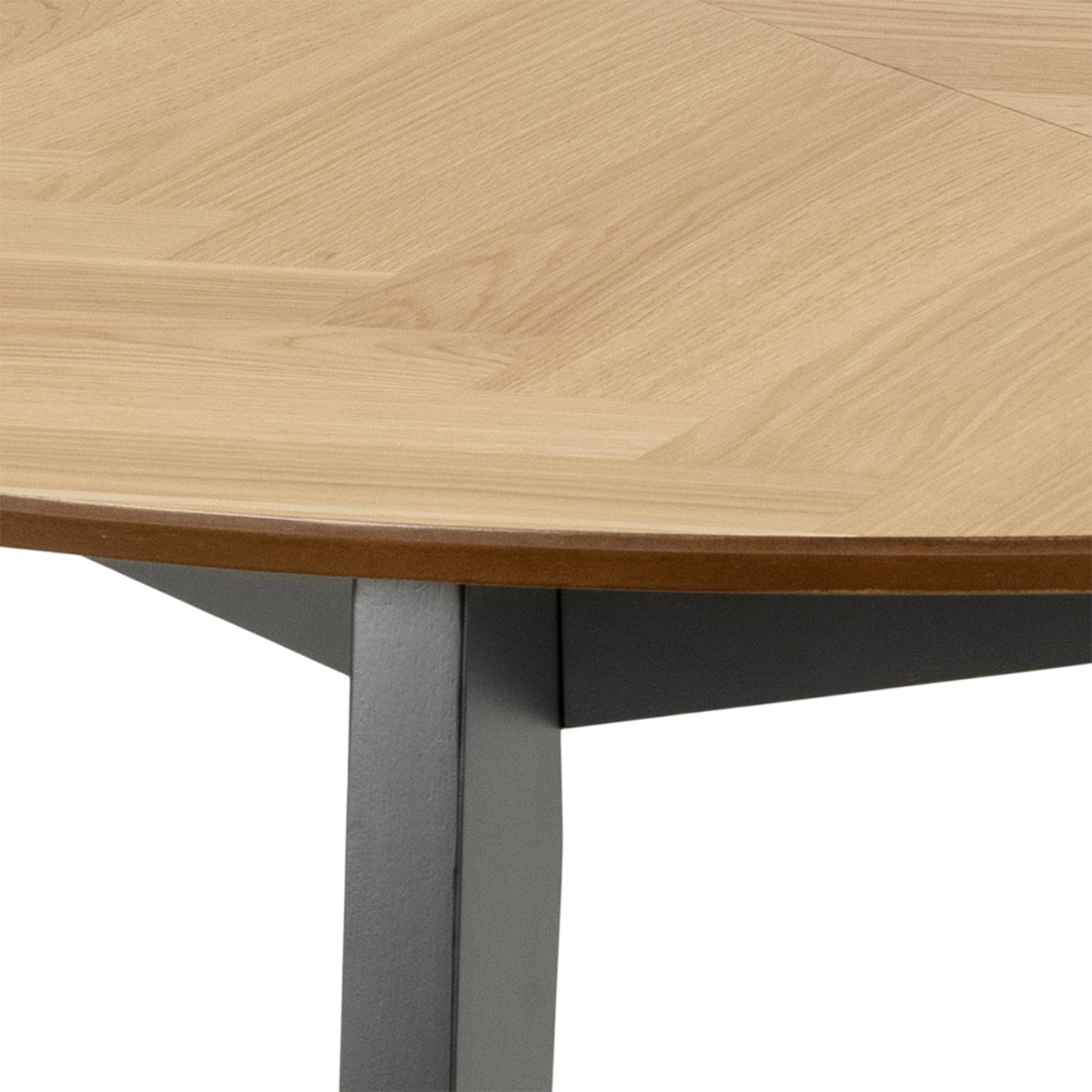 Georgetown Round Dining Table in Oak & Black 198x75.5cm