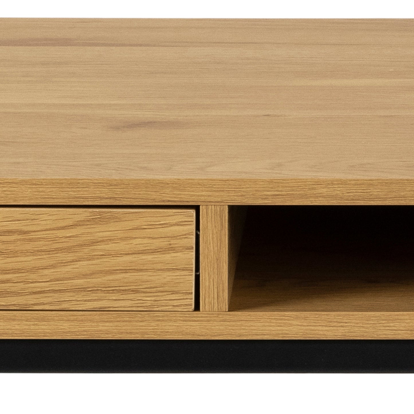 Seaford wide Office Desk with 1 Drawer in Black and Oak