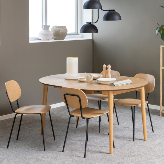 Lino Round Extending Dining Table in Oak