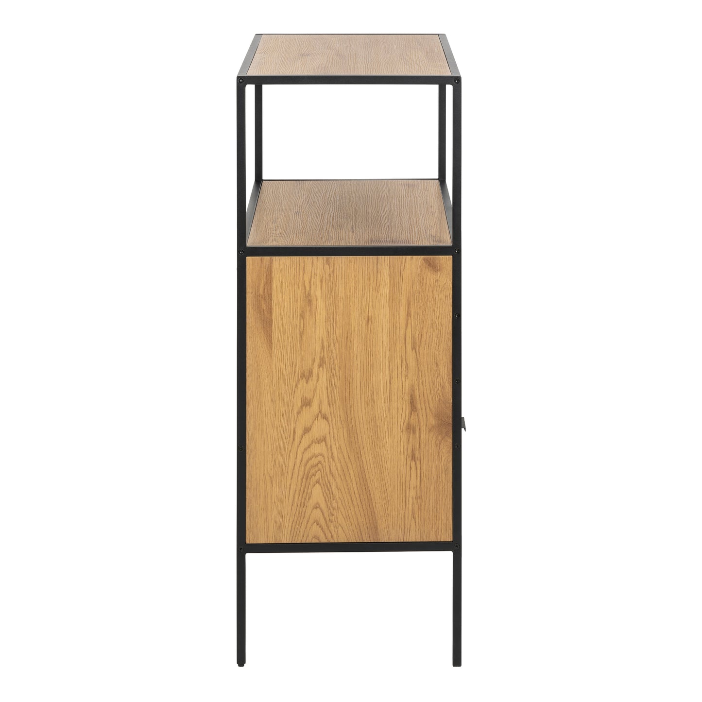 Seaford Cabinet with bottle rack, and glass holder in Black and Oak