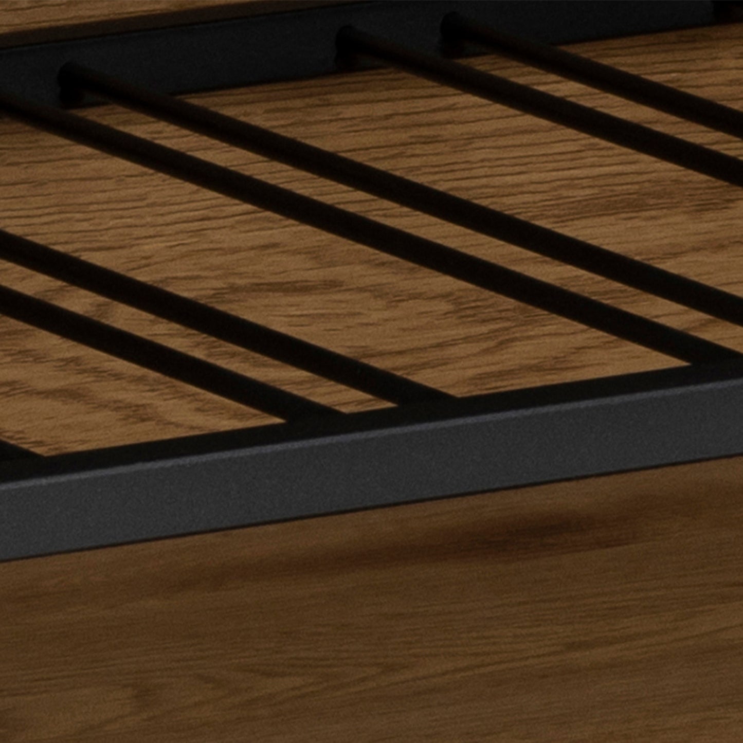 Seaford Cabinet with bottle rack, and glass holder in Black and Oak