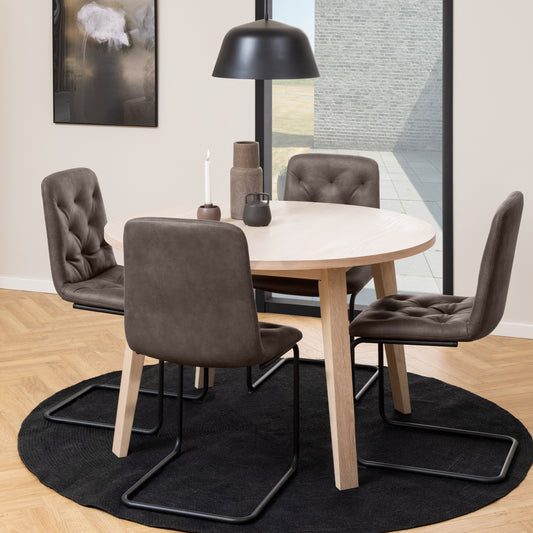 A-Line Round Dining Table in White Oak 120x75cm