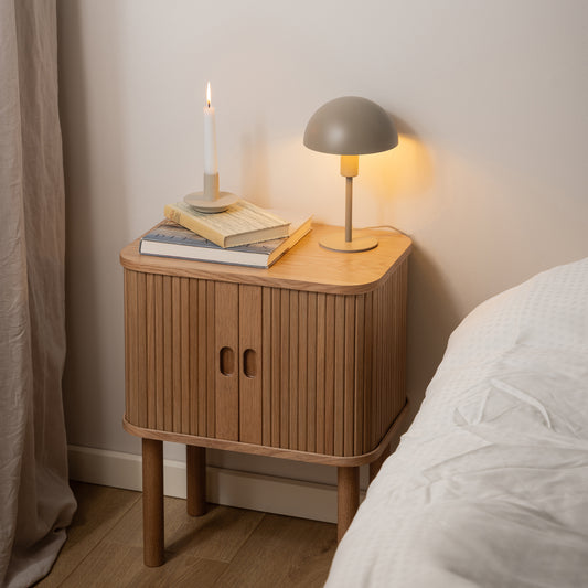 Langley Square Oak Bedside Table