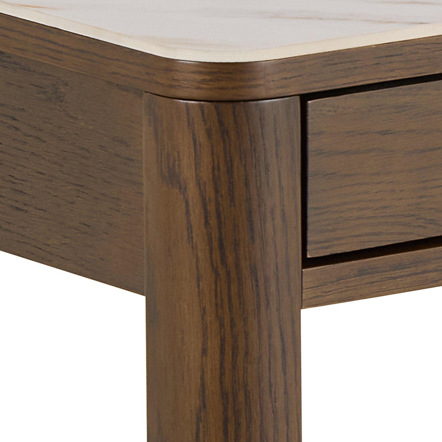 Southampton Rectangular Coffee Table with 1 Drawer 1 Shelf and Cream Ceramic Top
