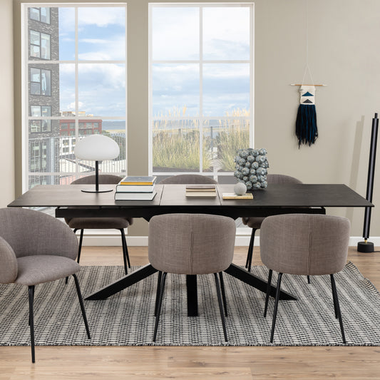 Meridian Extendable Dining Table with Ceramic Black Top 200–240cm