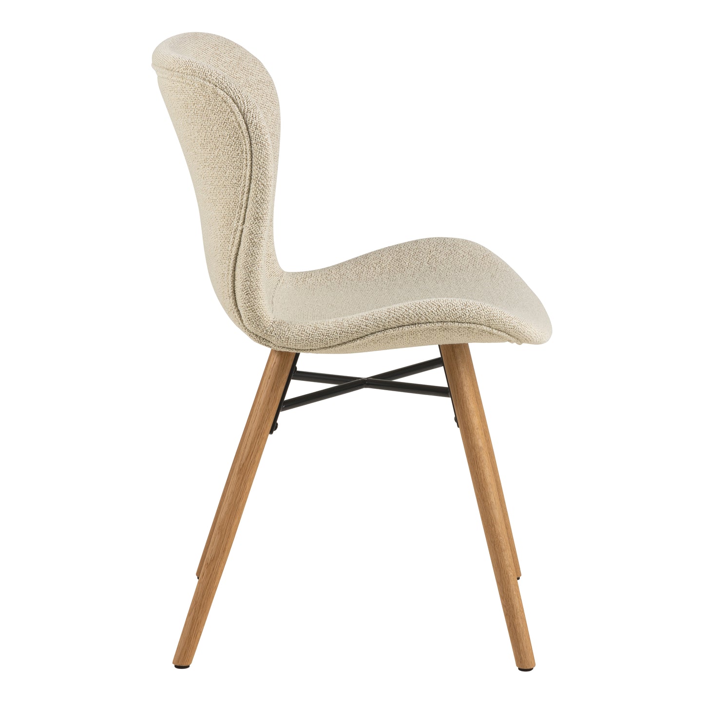 Batilda Dining Chairs in Cream Fabric and Oak Set of 2