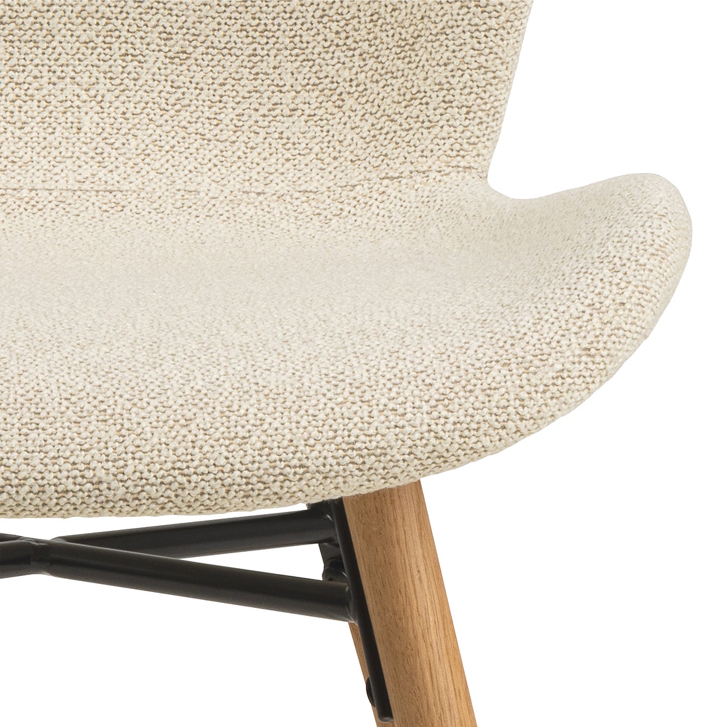 Batilda Dining Chairs in Cream Fabric and Oak Set of 2