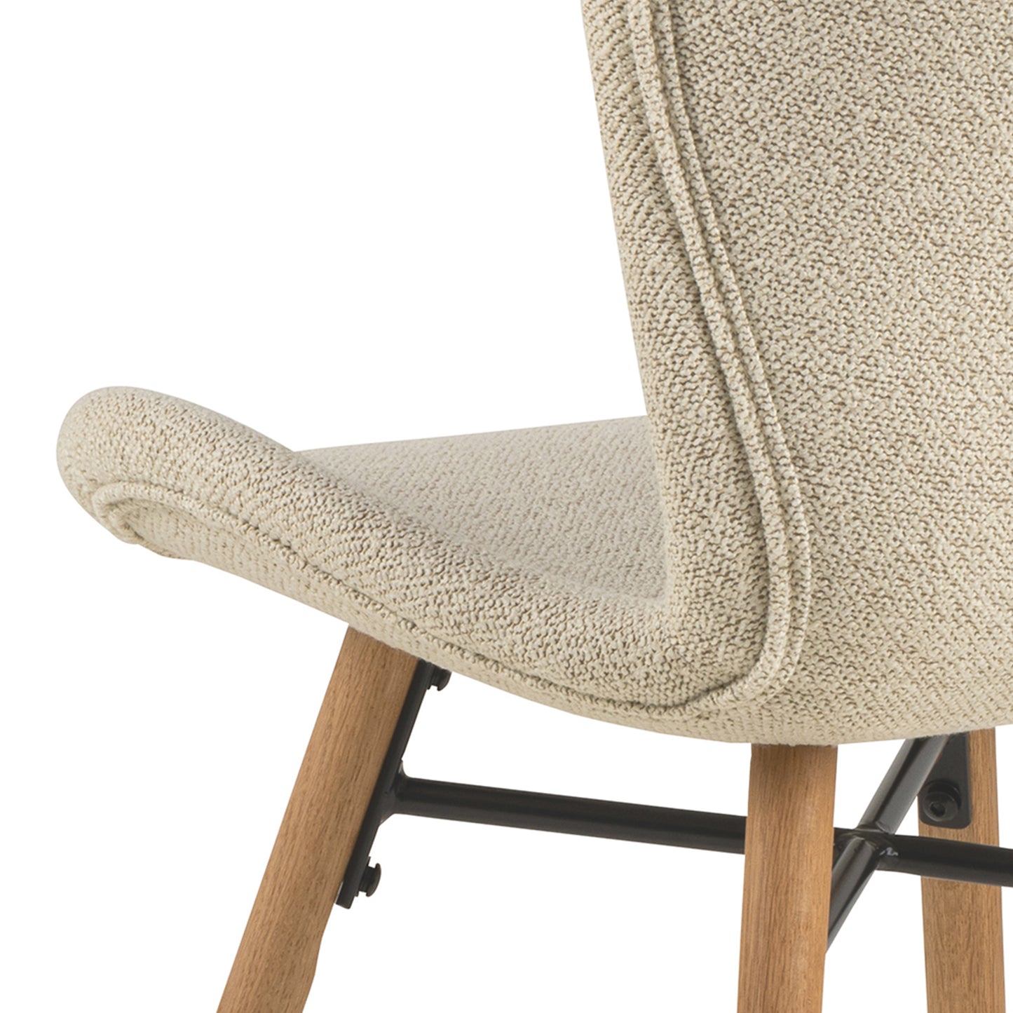 Batilda Dining Chairs in Cream Fabric and Oak Set of 2