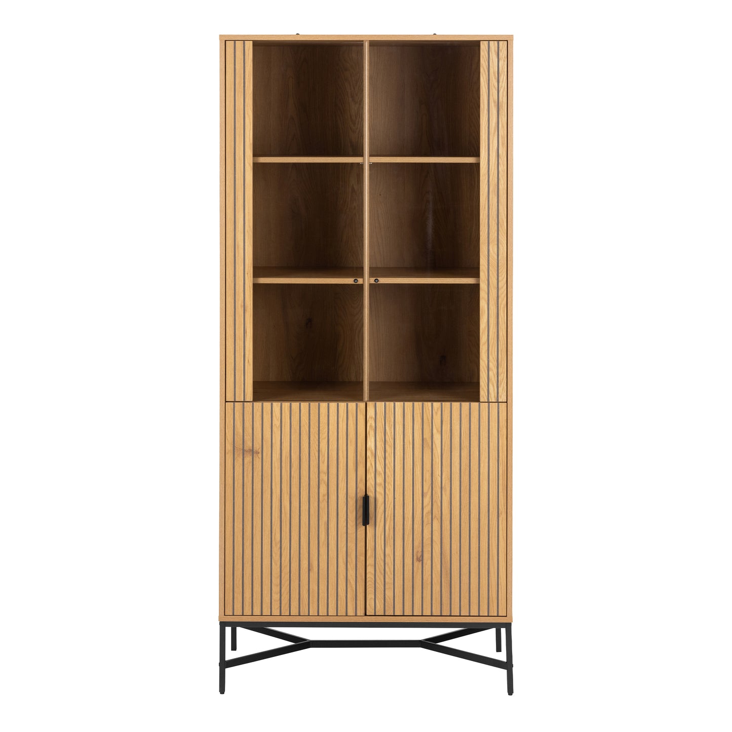 Jaipur Display Cabinet With 4 doors and 6 Shelves in Wild Oak