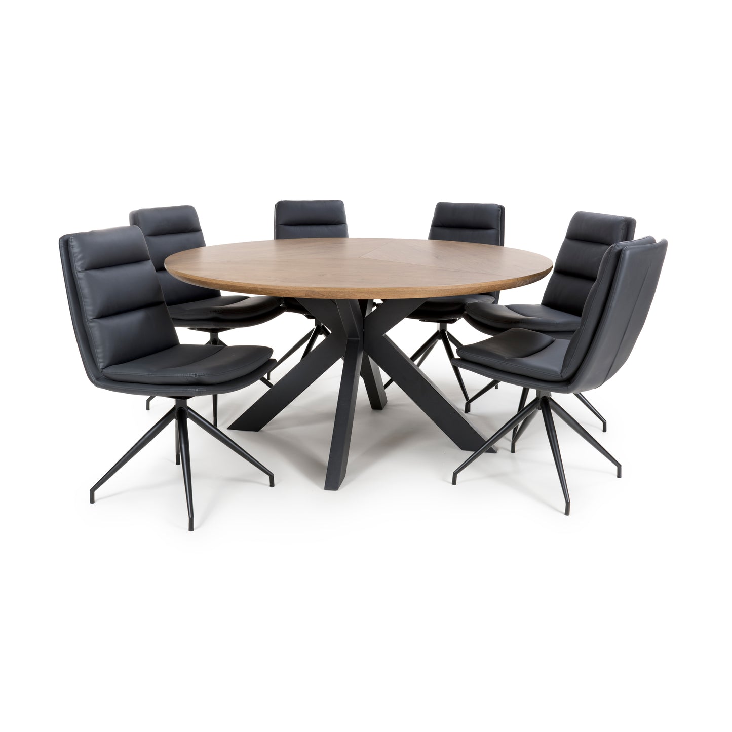 Kaelon Round Dining Table 150 cm – Rustic Oak