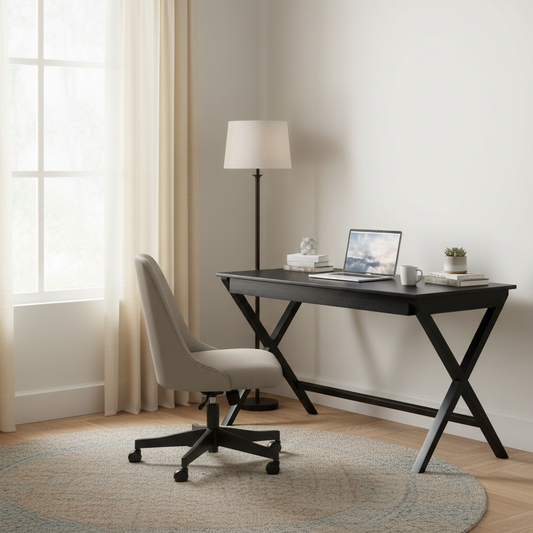 Löv Desk with Drawer in Black