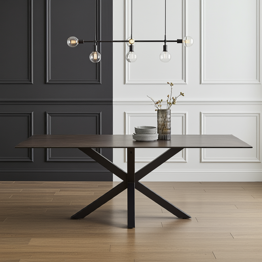 Meridian Dining Table with Ceramic Rusty Top 200x100cm