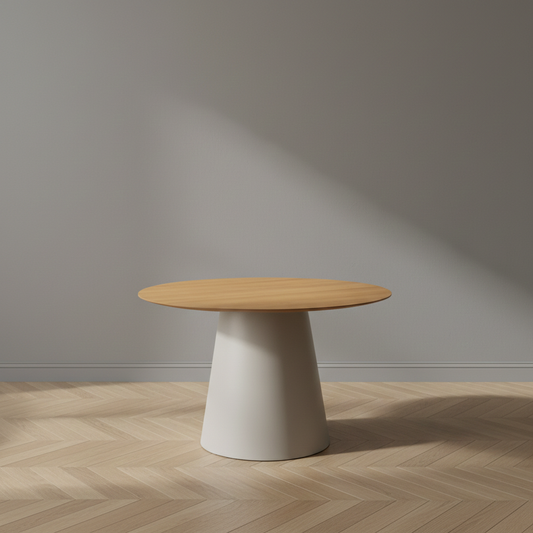 Soli Round Dining Table in Oak/Grey