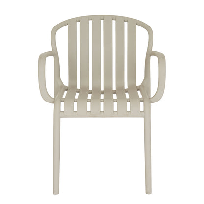 Allura Taupe Outdoor Slat Chair