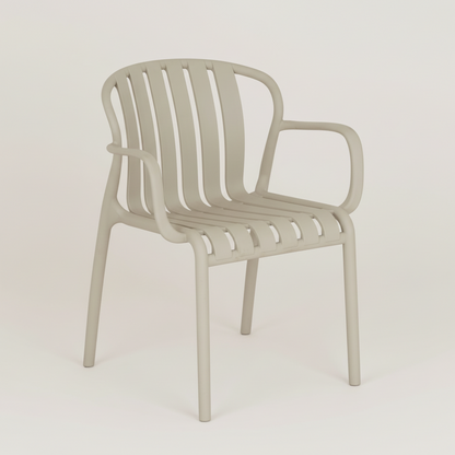 Allura Taupe Outdoor Slat Chair